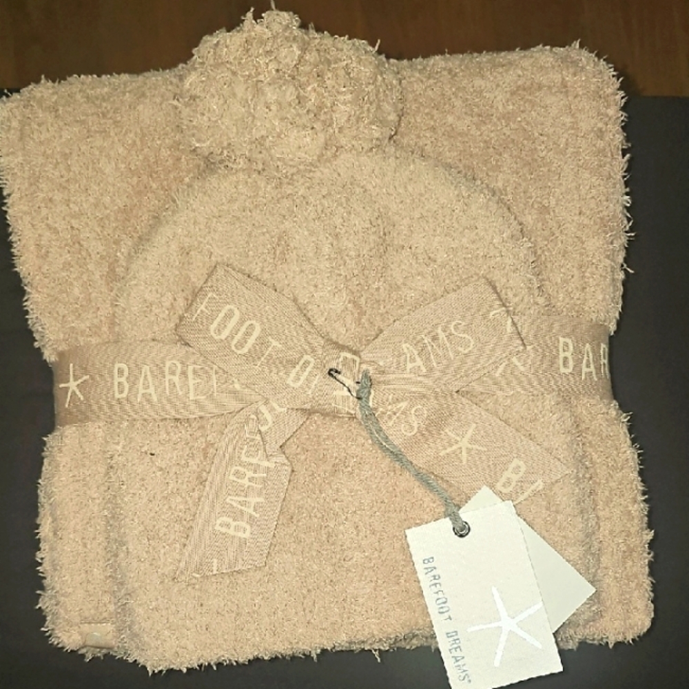 Barefoot Dreams Pom Pom Beanie & Scarf Set